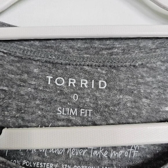NWT TORRID T-Shirt Top GRAY size 0 L 12 Red Wine & Brews Flag Patriotic Fun Cute - Picture 4 of 6